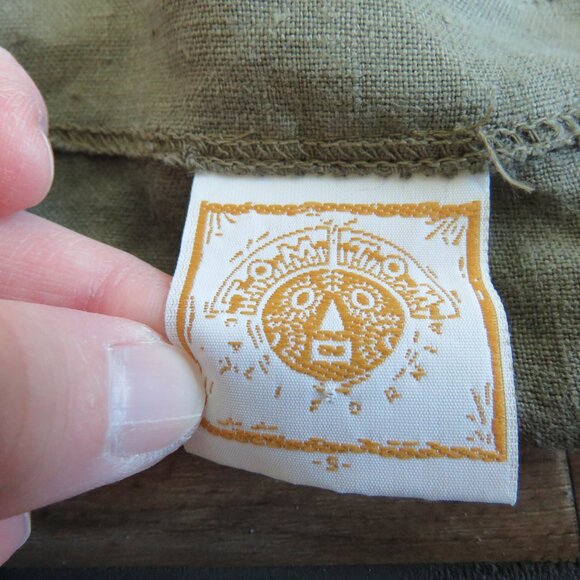 VINTAGE TOM TOM USA 100% Linen Cropped Blazer Jacket Khaki Green Lagenlook S - Picture 14 of 15